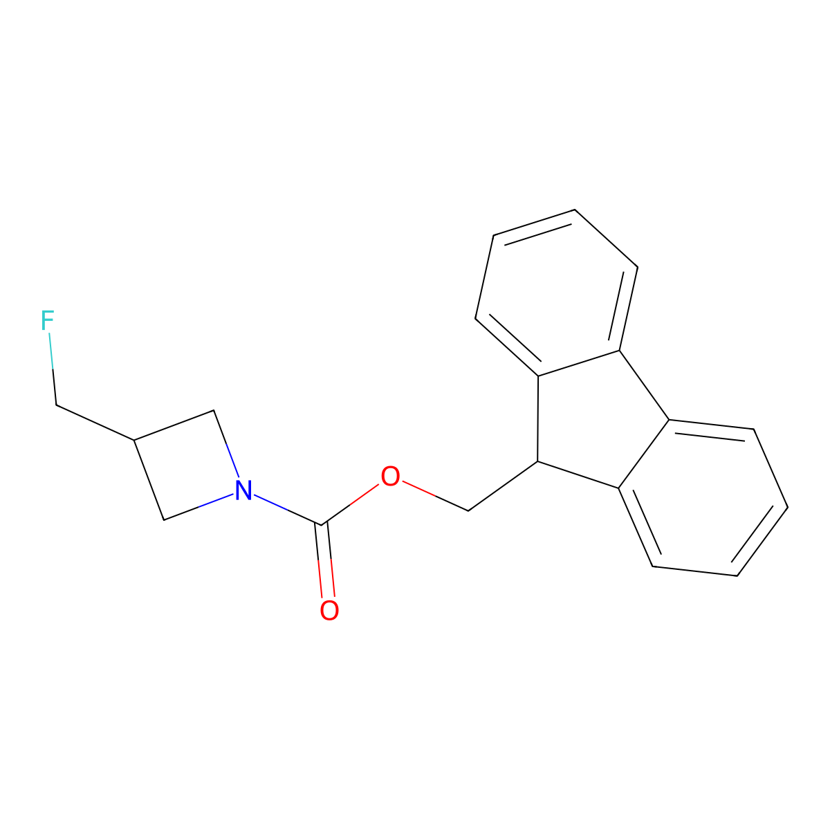 (9H-fluoren-9-yl)methyl 3-(fluoromethyl)azetidine-1-carboxylate molecular structure, CAS 2680885-08-7