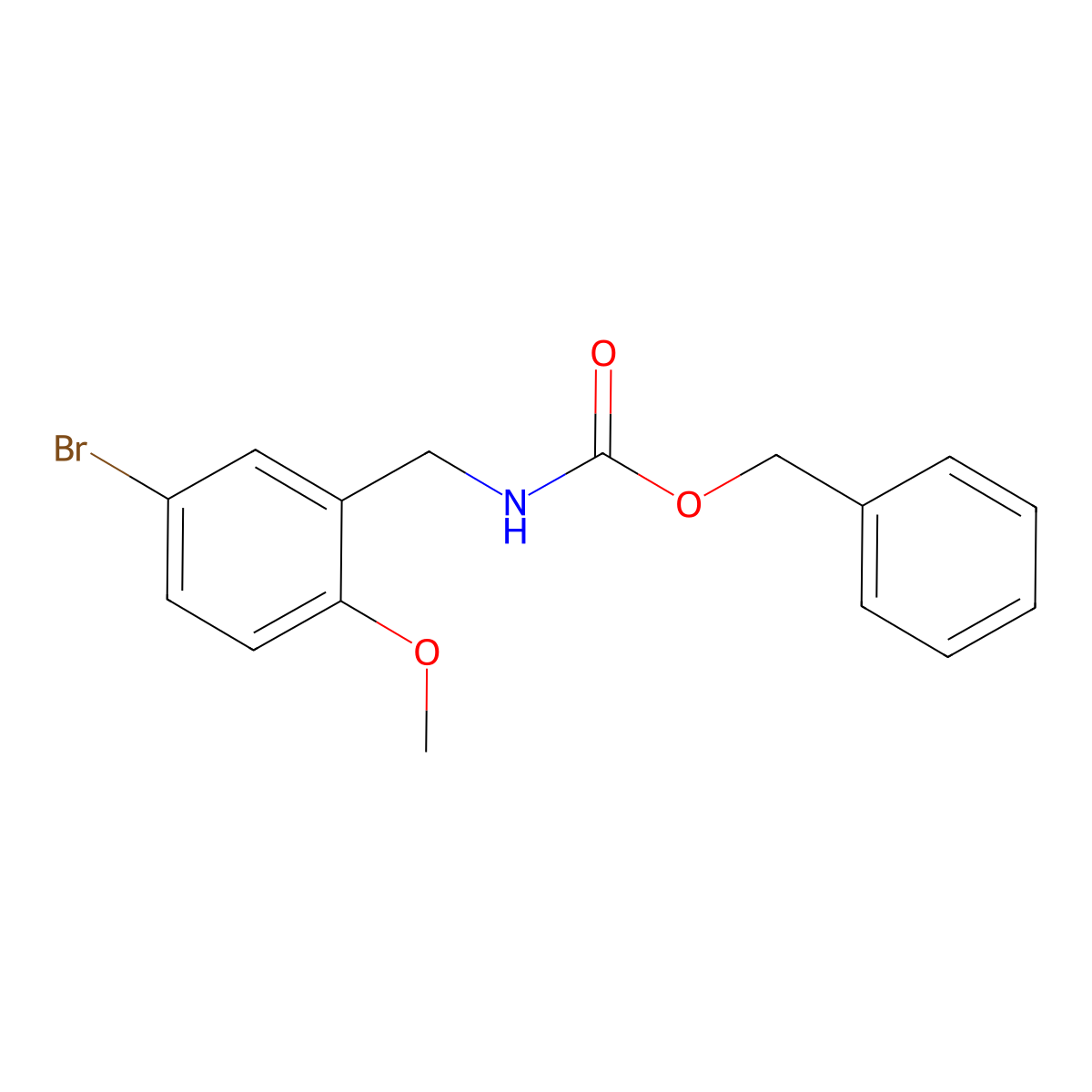 benzyl N-[(5-bromo-2-methoxyphenyl)methyl]carbamate molecular structure, CAS 2680885-13-4