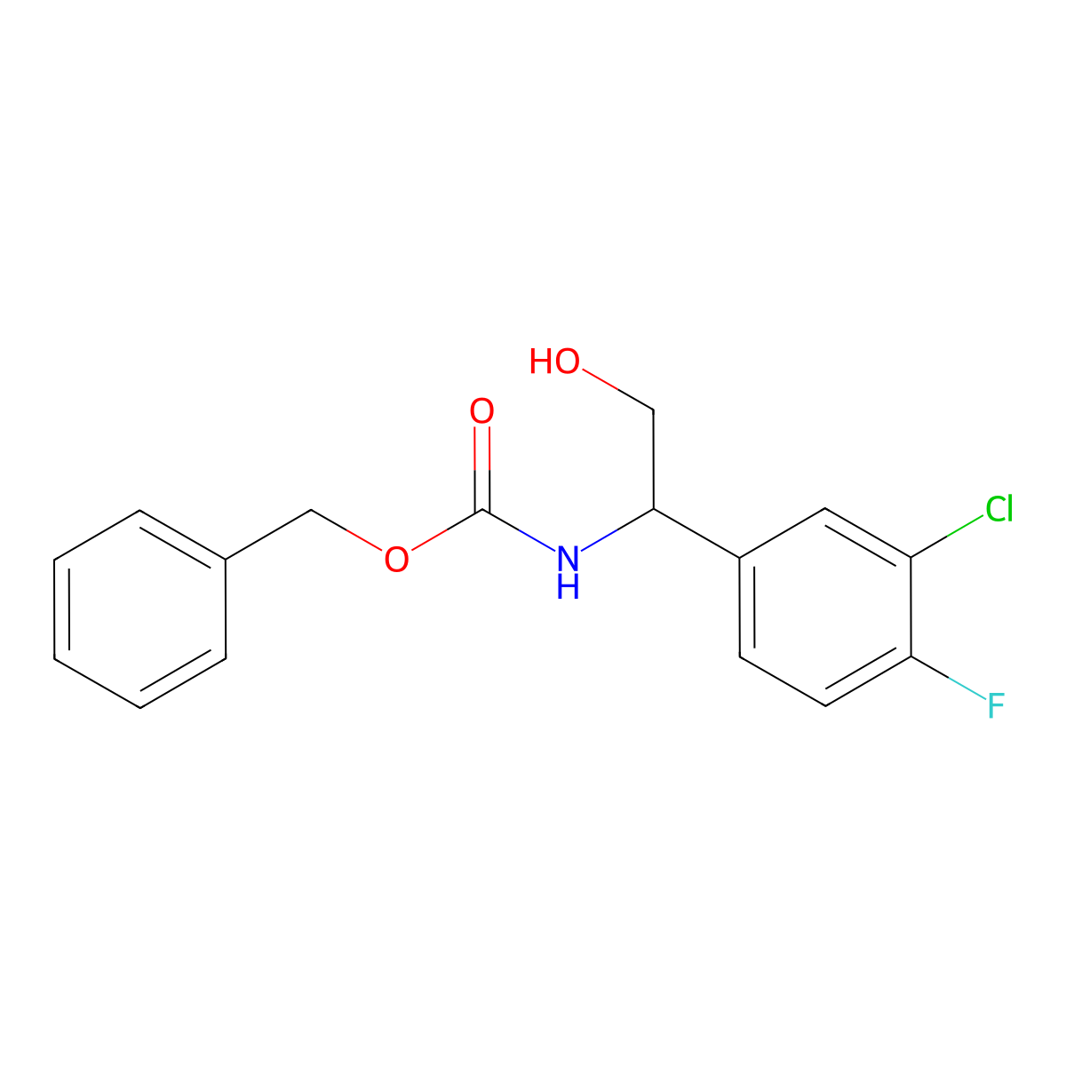 benzyl N-[1-(3-chloro-4-fluorophenyl)-2-hydroxyethyl]carbamate molecular structure, CAS 2680885-14-5