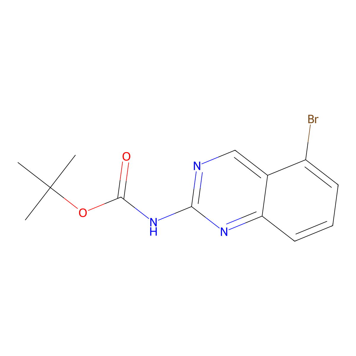 tert-butyl N-(5-bromoquinazolin-2-yl)carbamate molecular structure, CAS 2680885-18-9