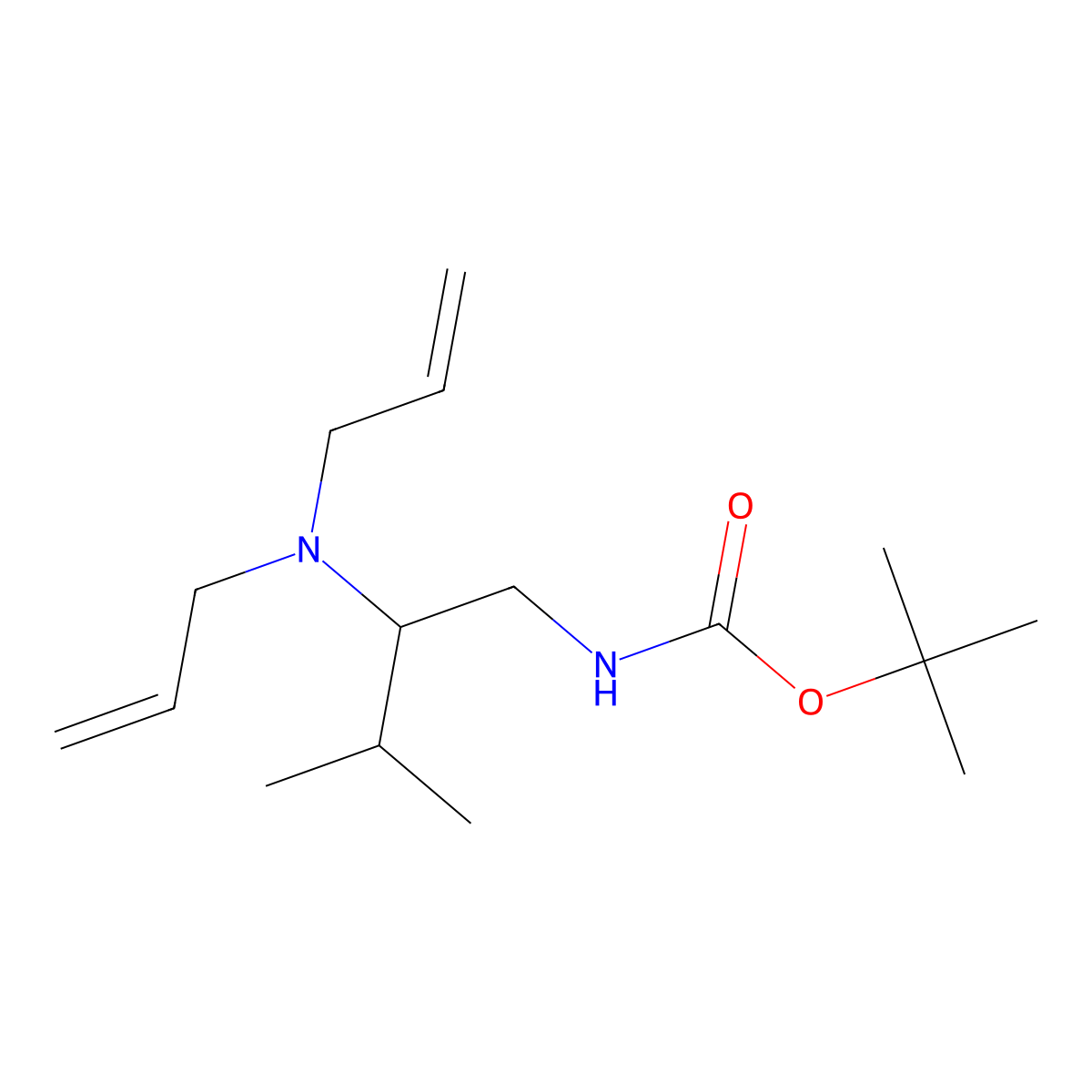 tert-butyl N-{2-[bis(prop-2-en-1-yl)amino]-3-methylbutyl}carbamate molecular structure, CAS 2680885-21-4