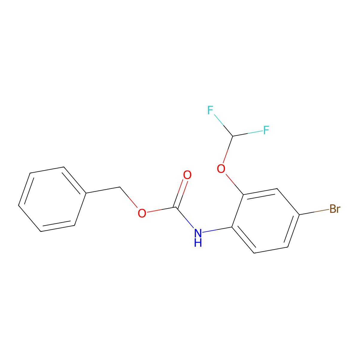 benzyl N-[4-bromo-2-(difluoromethoxy)phenyl]carbamate molecular structure, CAS 2680885-25-8