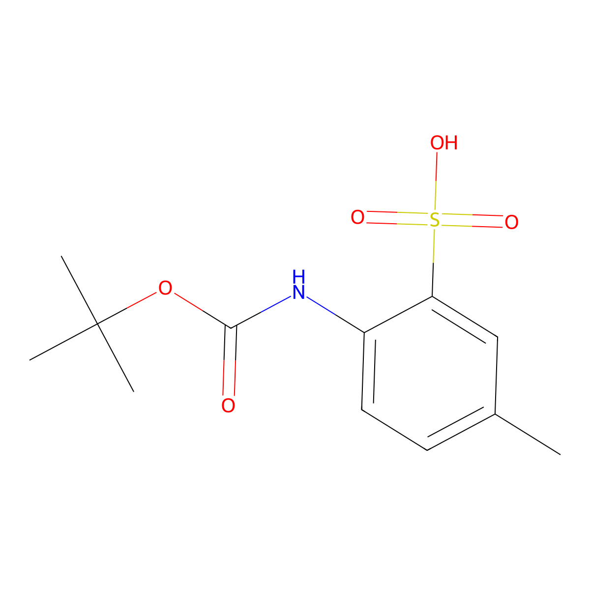 2-{[(Tert-butoxy)carbonyl]amino}-5-methylbenzene-1-sulfonic acid molecular structure, CAS 2680885-34-9