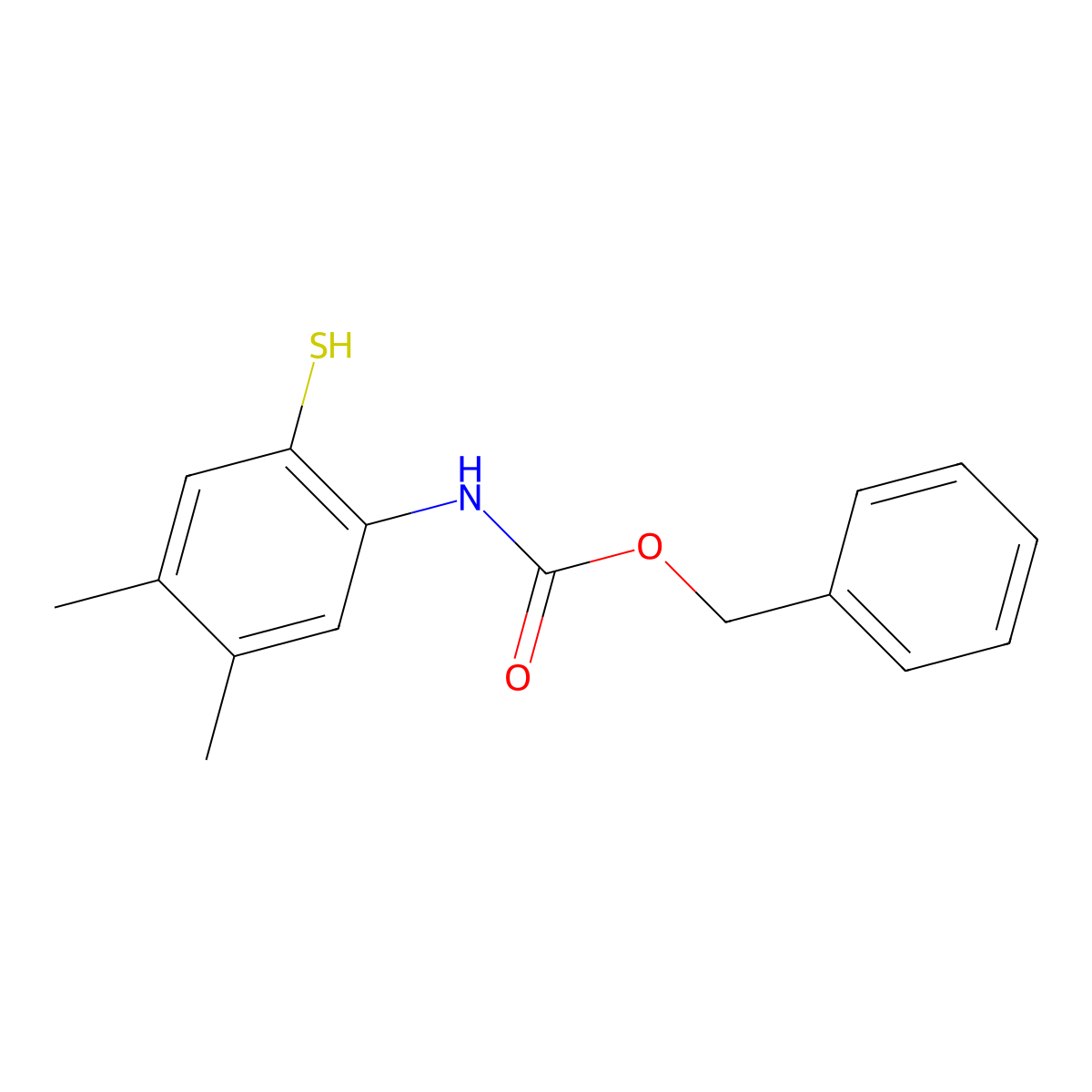 benzyl N-(4,5-dimethyl-2-sulfanylphenyl)carbamate molecular structure, CAS 2680885-40-7