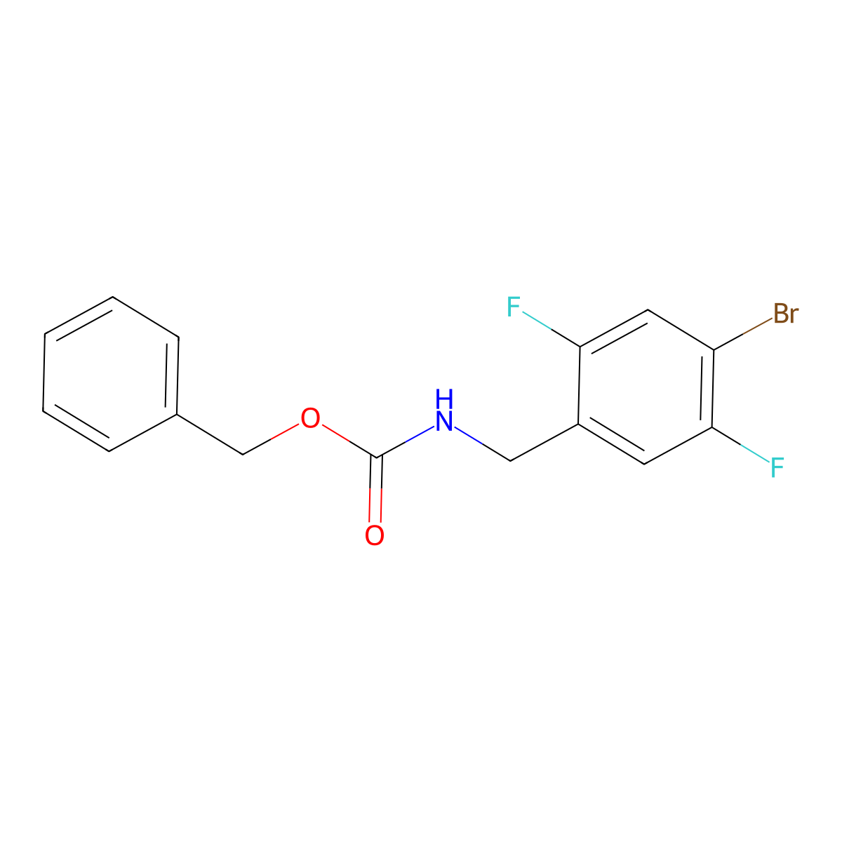 benzyl N-[(4-bromo-2,5-difluorophenyl)methyl]carbamate molecular structure, CAS 2680885-45-2