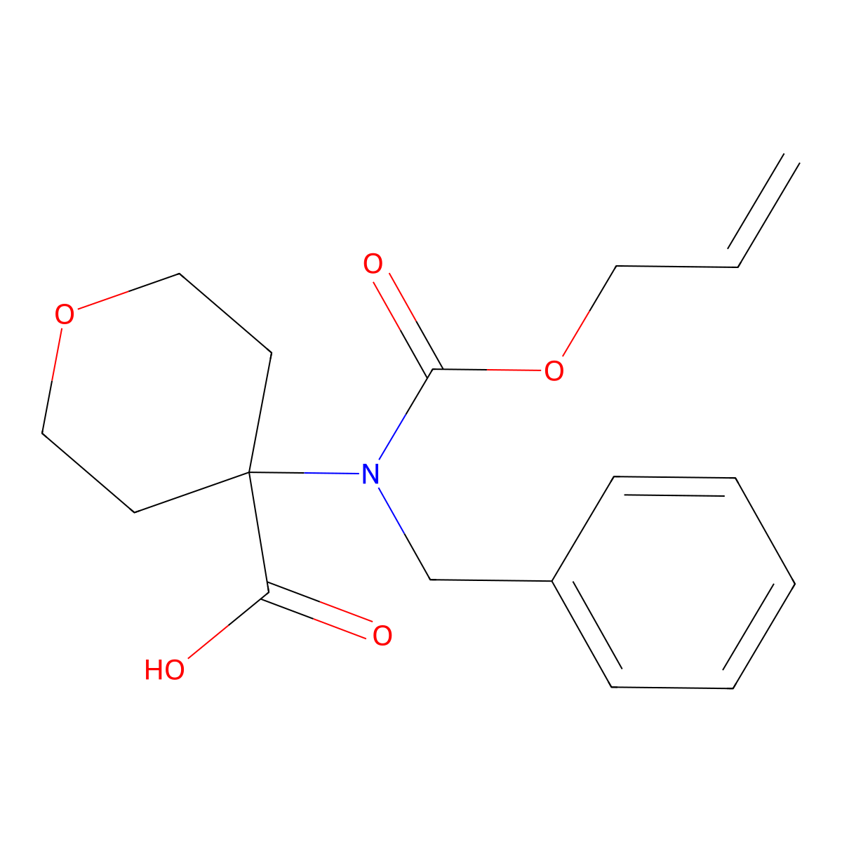 4-{Benzyl[(prop-2-en-1-yloxy)carbonyl]amino}oxane-4-carboxylic acid molecular structure, CAS 2680885-53-2