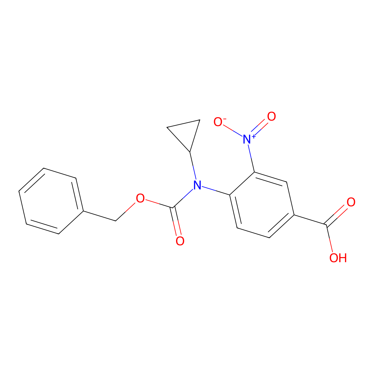 4-{[(Benzyloxy)carbonyl](cyclopropyl)amino}-3-nitrobenzoic acid molecular structure, CAS 2680885-54-3