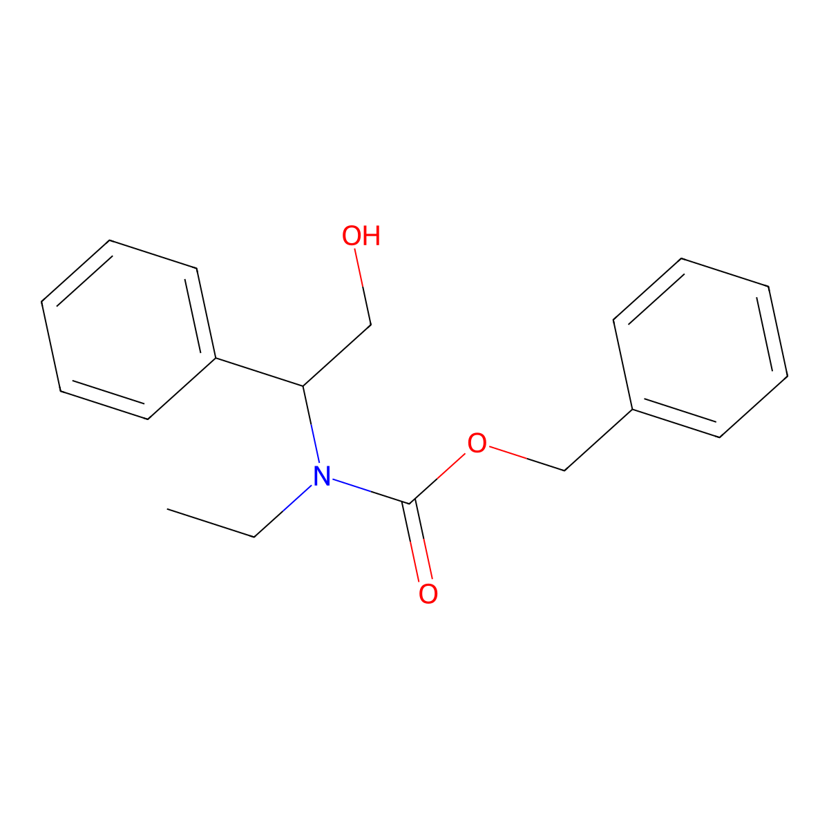 benzyl N-ethyl-N-(2-hydroxy-1-phenylethyl)carbamate molecular structure, CAS 2680885-64-5