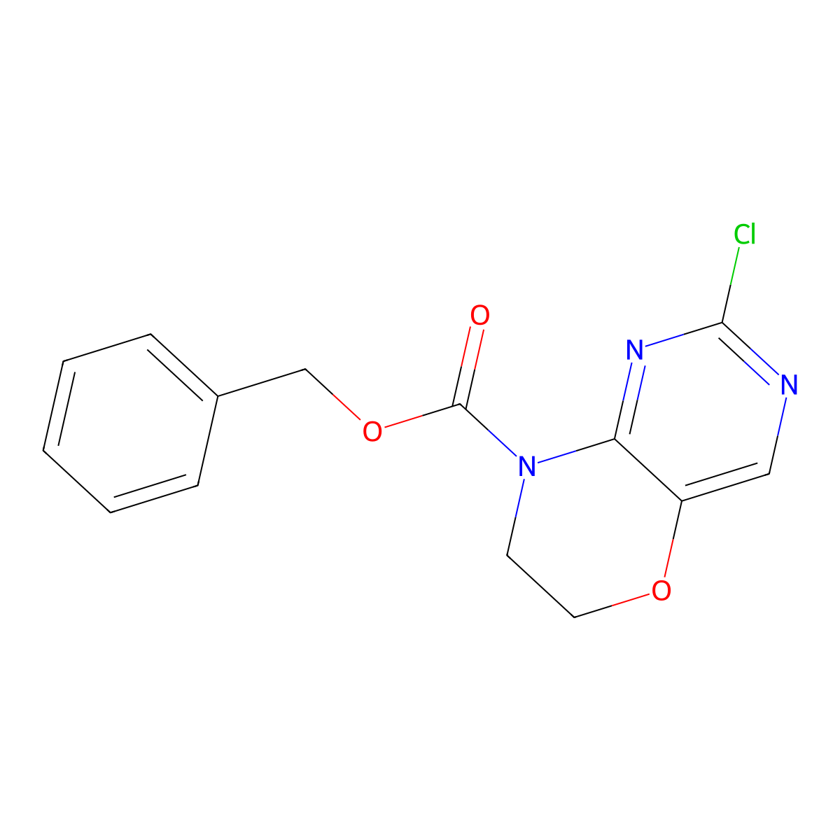 benzyl 2-chloro-6H,7H,8H-pyrimido[5,4-b][1,4]oxazine-8-carboxylate molecular structure, CAS 2680885-69-0