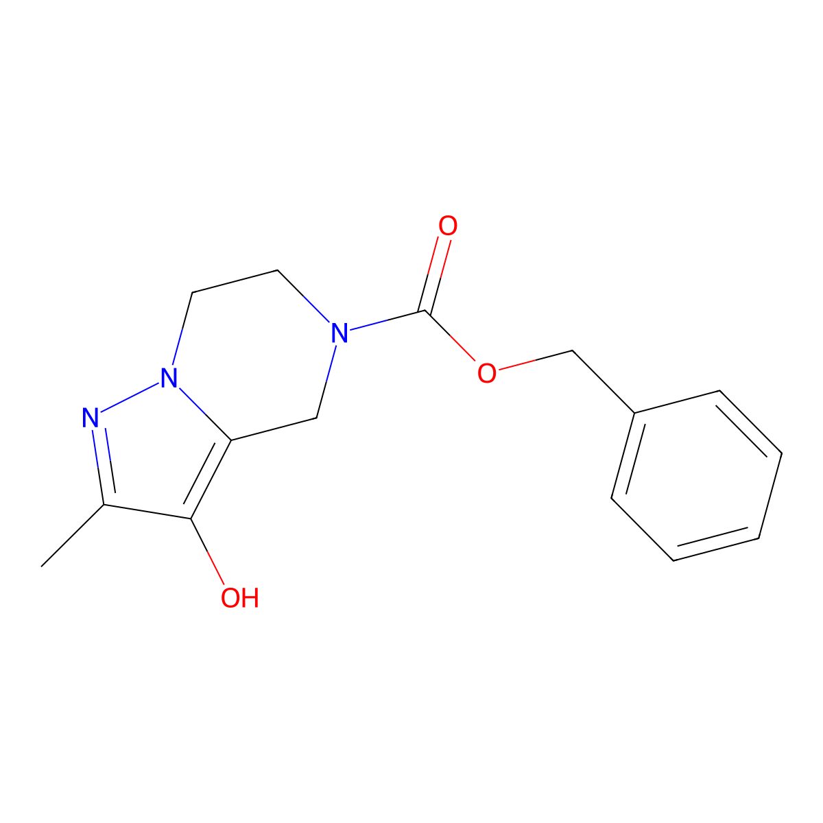 benzyl 3-hydroxy-2-methyl-4H,5H,6H,7H-pyrazolo[1,5-a]pyrazine-5-carboxylate molecular structure, CAS 2680885-82-7