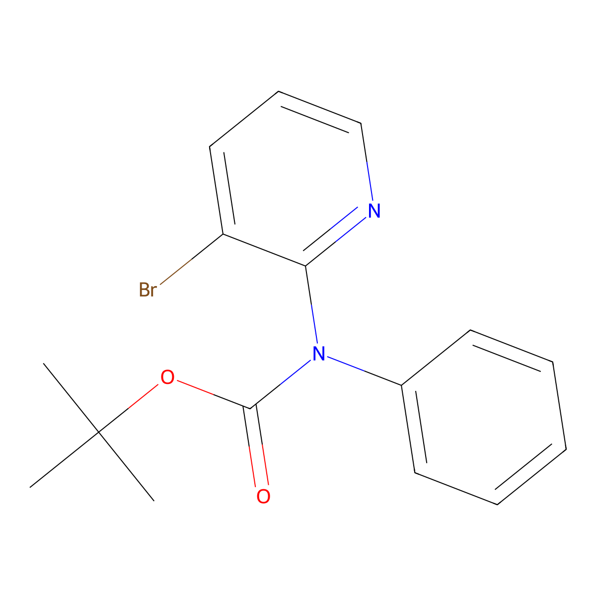 tert-butyl N-(3-bromopyridin-2-yl)-N-phenylcarbamate molecular structure, CAS 2680885-84-9