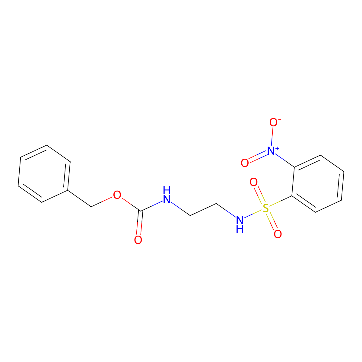 benzyl N-[2-(2-nitrobenzenesulfonamido)ethyl]carbamate molecular structure, CAS 2680885-87-2