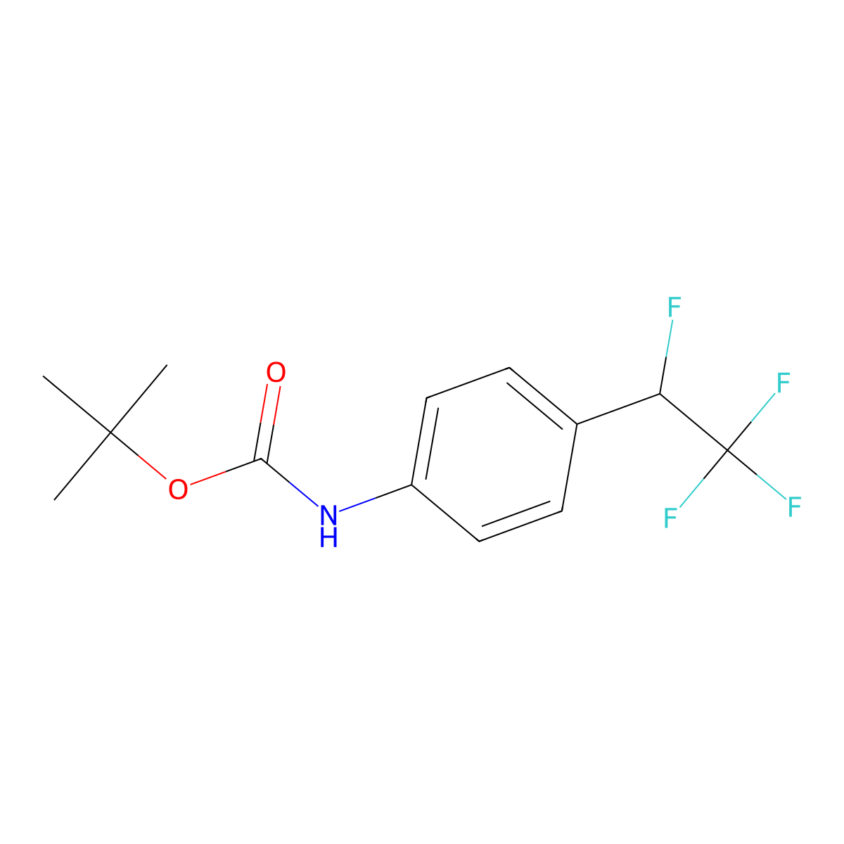 tert-butyl N-[4-(1,2,2,2-tetrafluoroethyl)phenyl]carbamate molecular structure, CAS 2680885-90-7