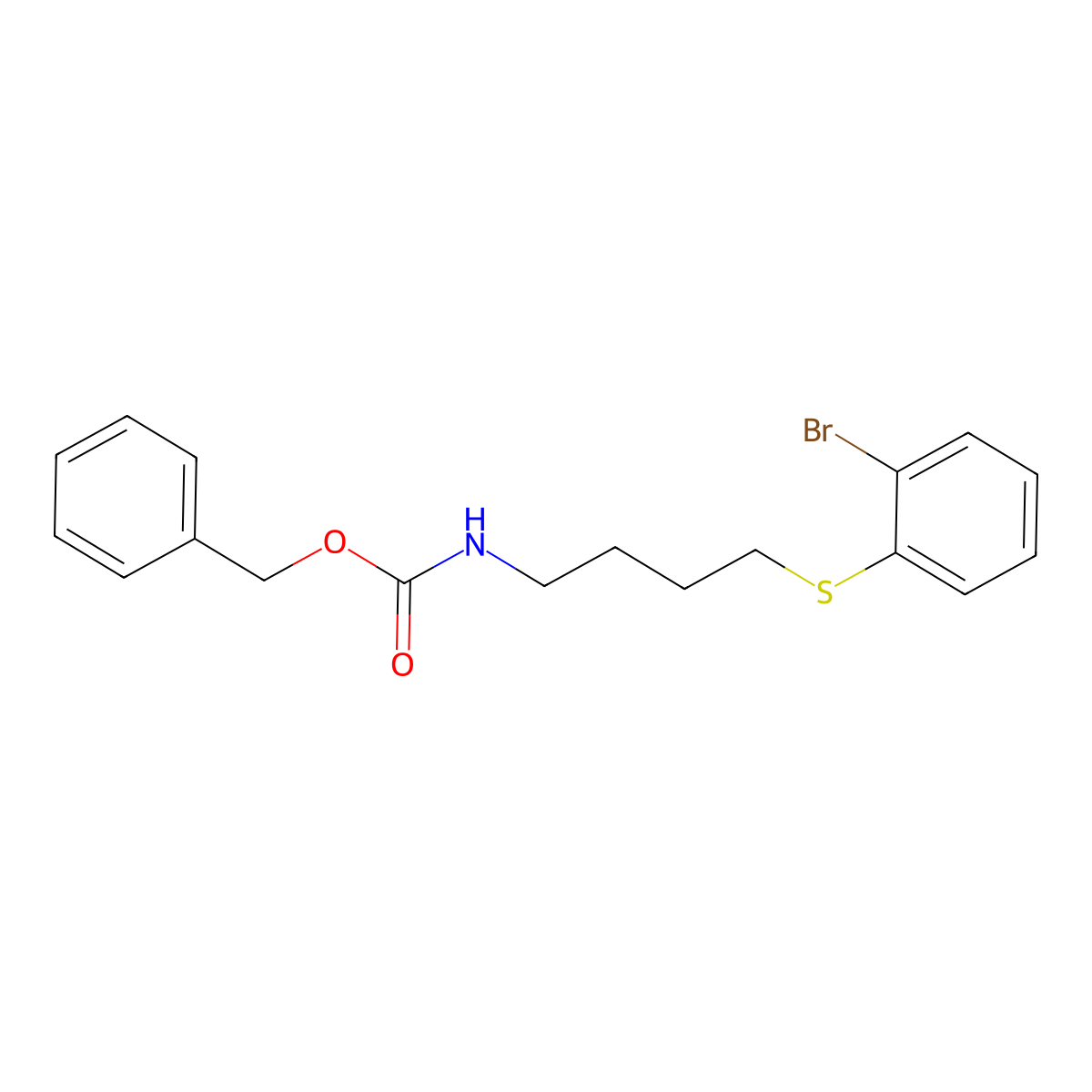 benzyl N-{4-[(2-bromophenyl)sulfanyl]butyl}carbamate molecular structure, CAS 2680885-92-9
