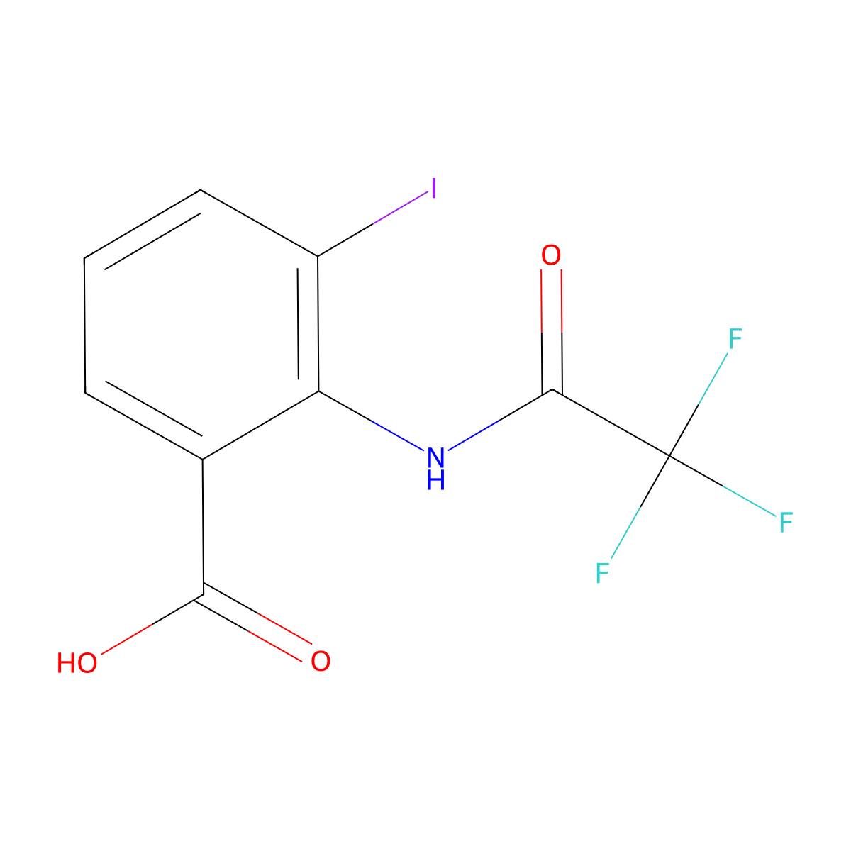 3-Iodo-2-(2,2,2-trifluoroacetamido)benzoic acid molecular structure, CAS 2680885-93-0