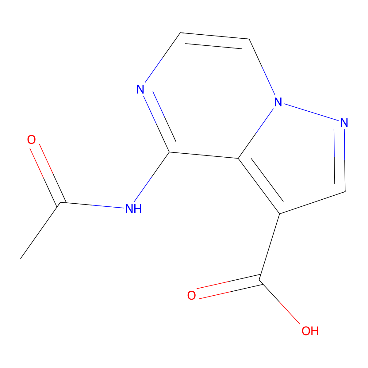 4-Acetamidopyrazolo[1,5-a]pyrazine-3-carboxylic acid molecular structure, CAS 2680886-10-4