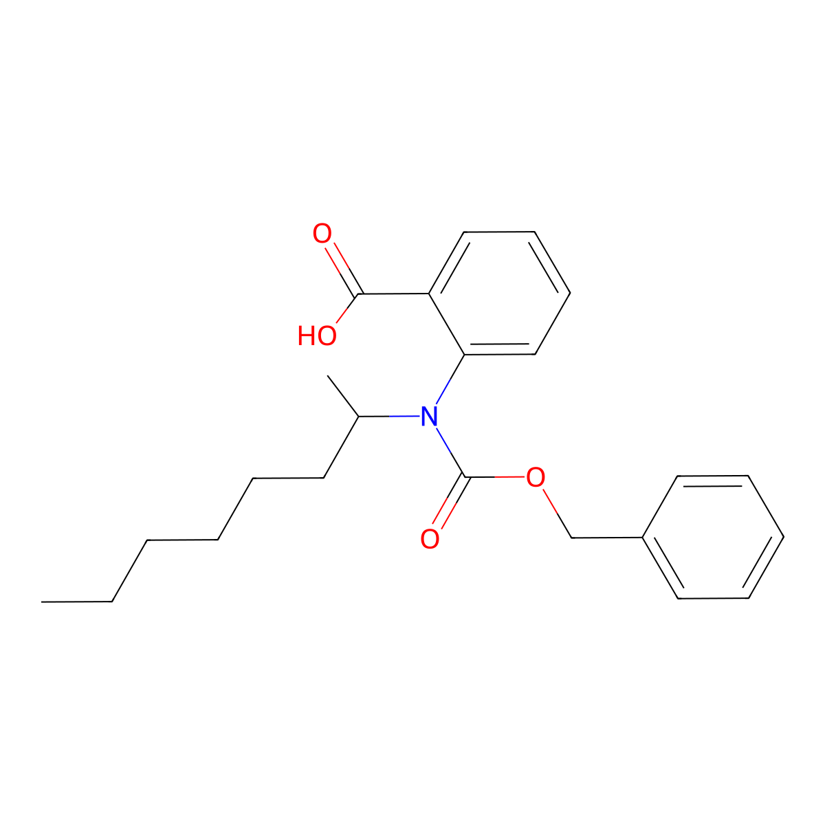 2-{[(Benzyloxy)carbonyl](octan-2-yl)amino}benzoic acid molecular structure, CAS 2680886-30-8