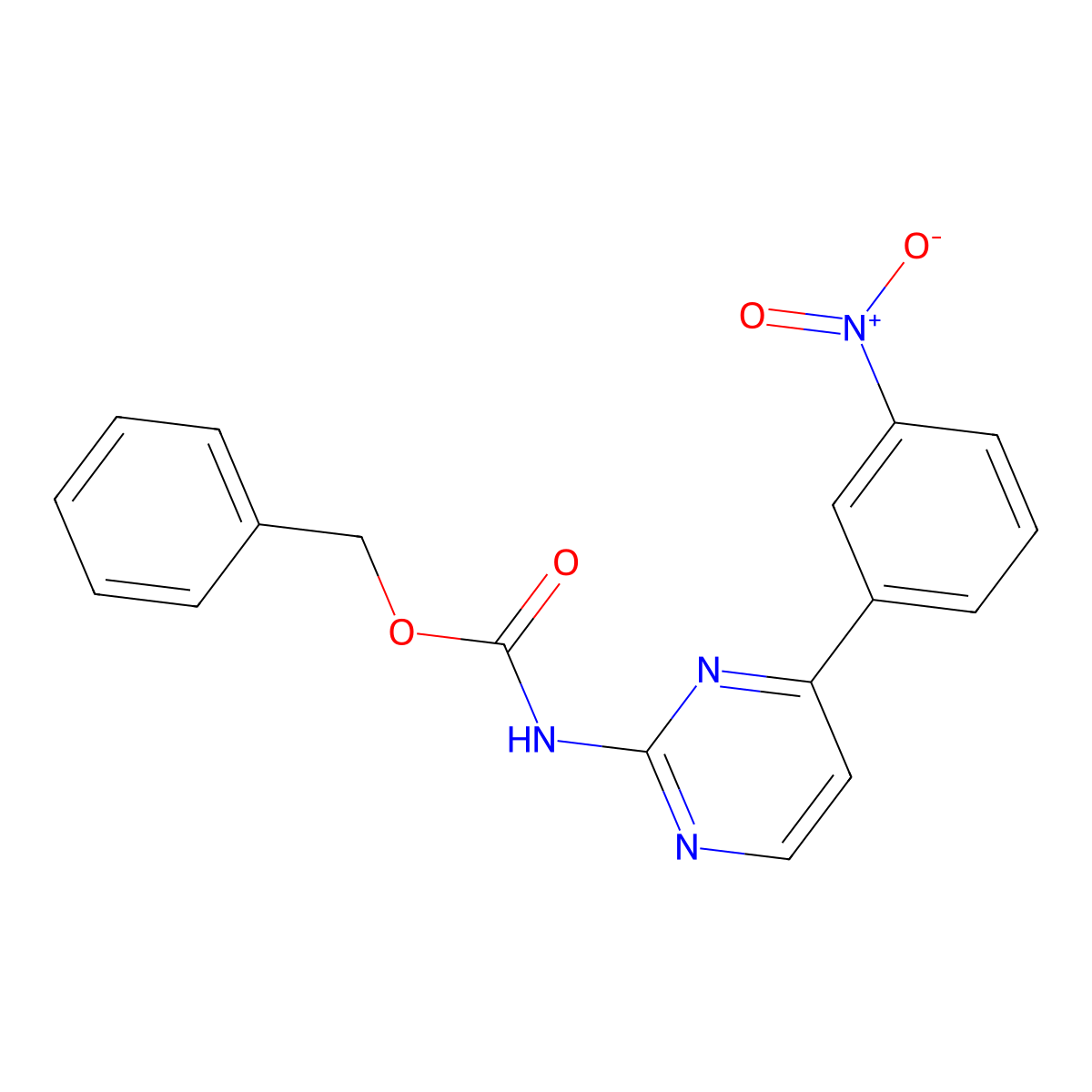 benzyl N-[4-(3-nitrophenyl)pyrimidin-2-yl]carbamate molecular structure, CAS 2680886-32-0