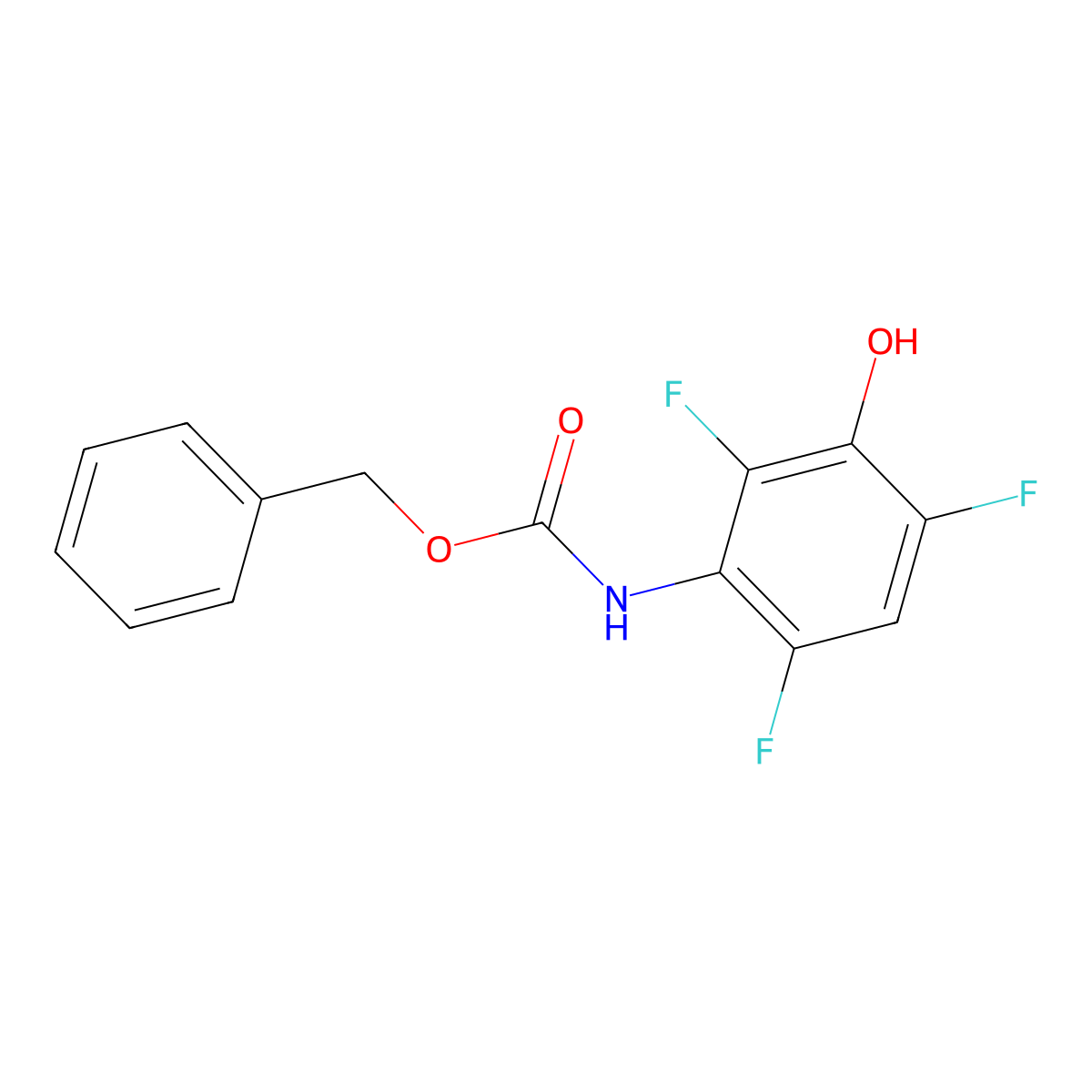 benzyl N-(2,4,6-trifluoro-3-hydroxyphenyl)carbamate molecular structure, CAS 2680886-37-5
