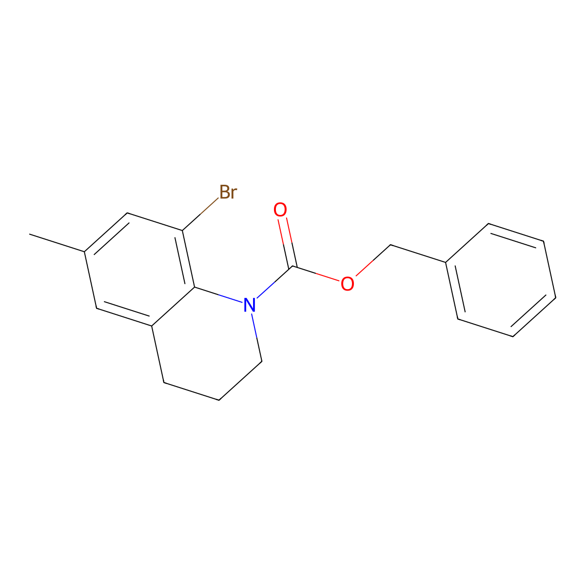Benzyl 8-bromo-6-methyl-1,2,3,4-tetrahydroquinoline-1-carboxylate molecular structure, CAS 2680886-43-3