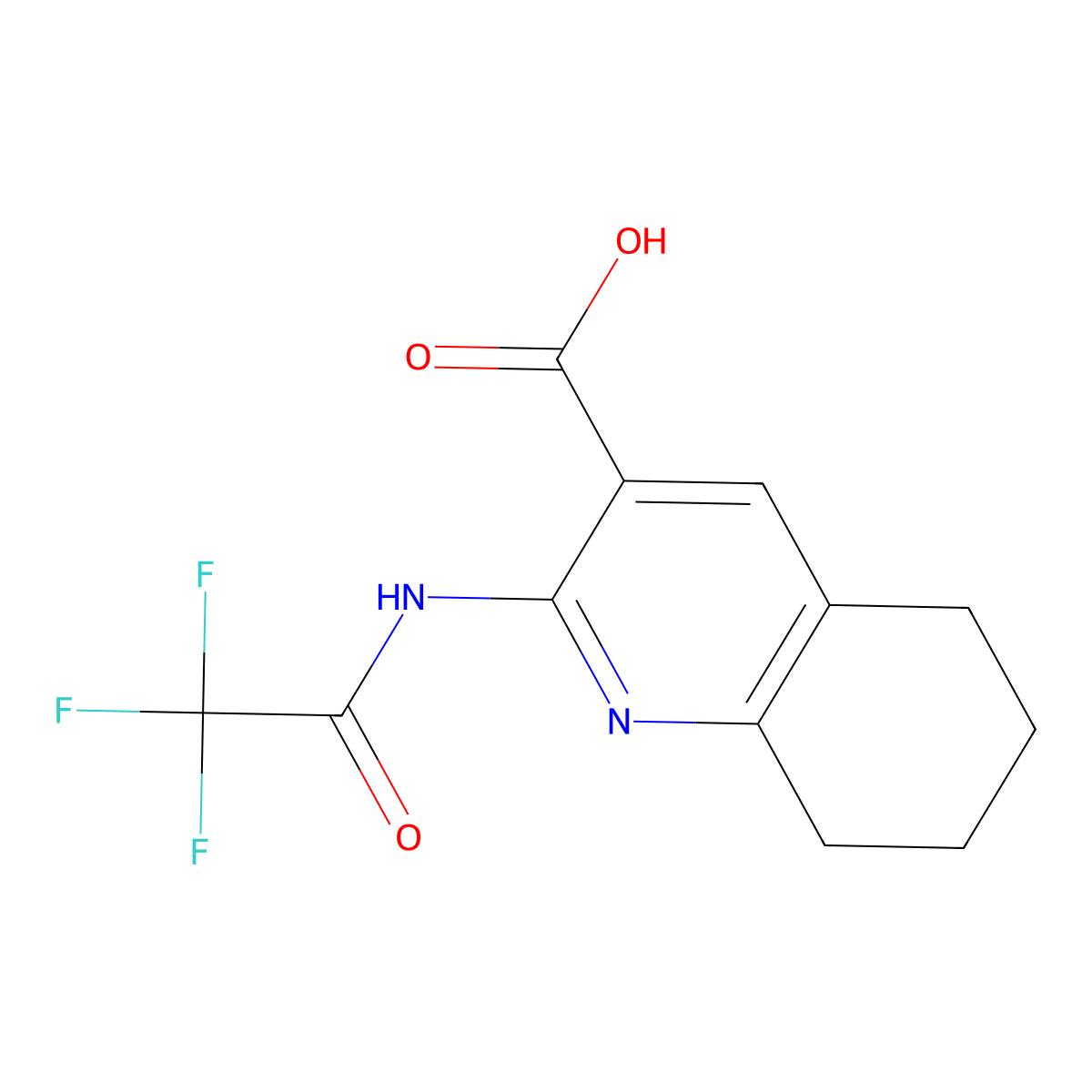 2-(2,2,2-Trifluoroacetamido)-5,6,7,8-tetrahydroquinoline-3-carboxylic acid molecular structure, CAS 2680886-52-4