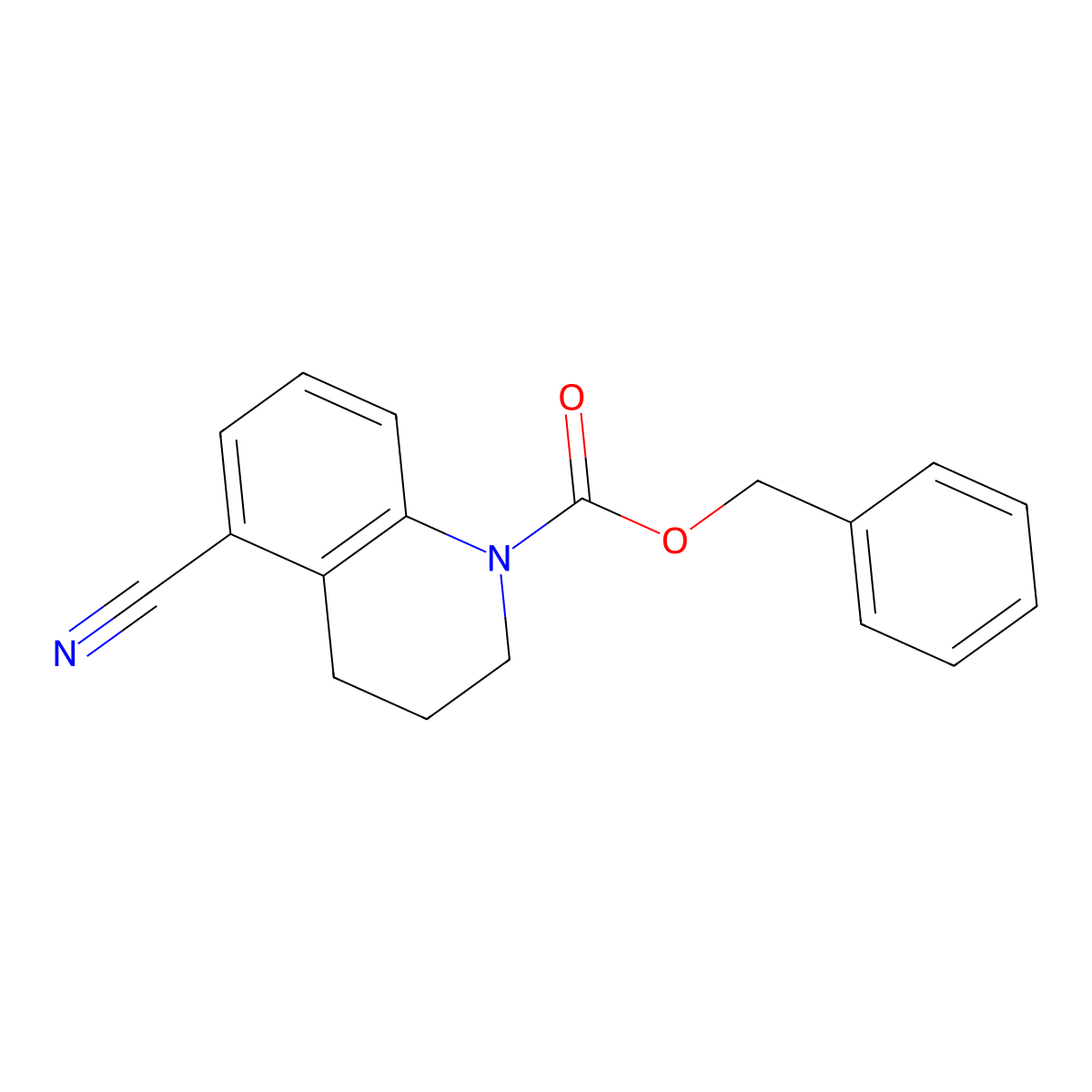Benzyl 5-cyano-1,2,3,4-tetrahydroquinoline-1-carboxylate molecular structure, CAS 2680886-58-0