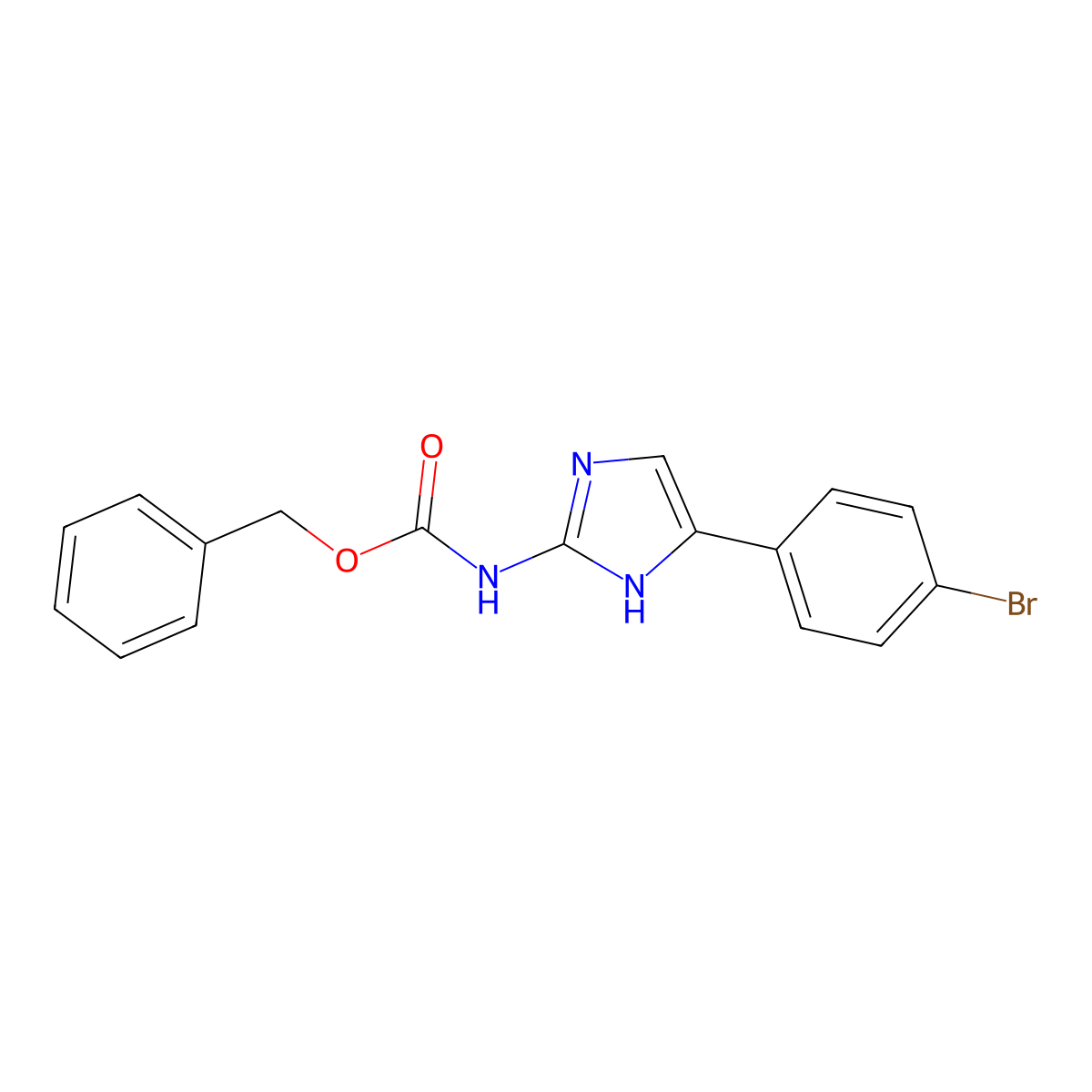 benzyl N-[5-(4-bromophenyl)-1H-imidazol-2-yl]carbamate molecular structure, CAS 2680886-59-1
