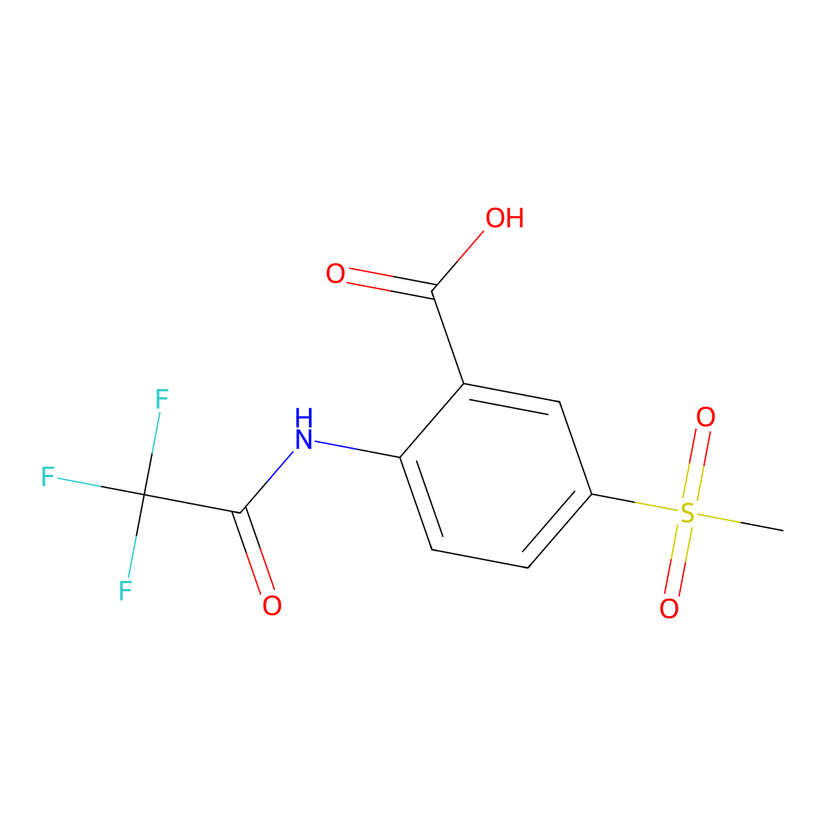 5-Methanesulfonyl-2-(2,2,2-trifluoroacetamido)benzoic acid molecular structure, CAS 2680886-60-4