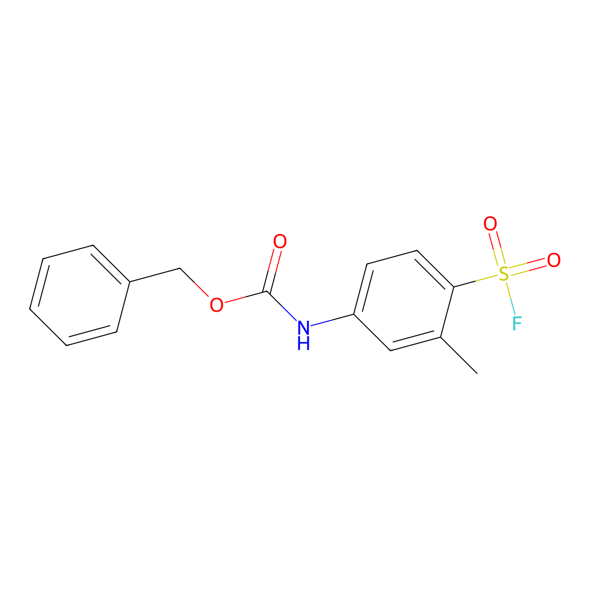 benzyl N-[4-(fluorosulfonyl)-3-methylphenyl]carbamate molecular structure, CAS 2680886-61-5