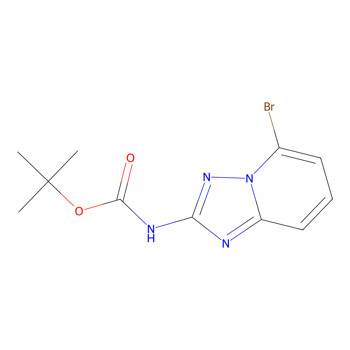 tert-butyl N-{5-bromo-[1,2,4]triazolo[1,5-a]pyridin-2-yl}carbamate molecular structure, CAS 2680886-71-7