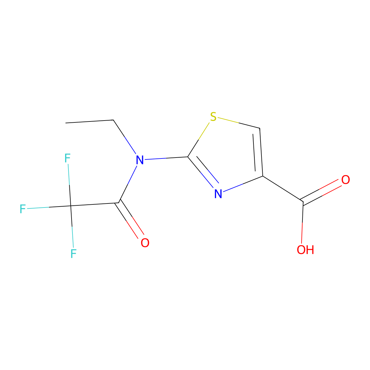2-(N-ethyl-2,2,2-trifluoroacetamido)-1,3-thiazole-4-carboxylic acid molecular structure, CAS 2680886-78-4