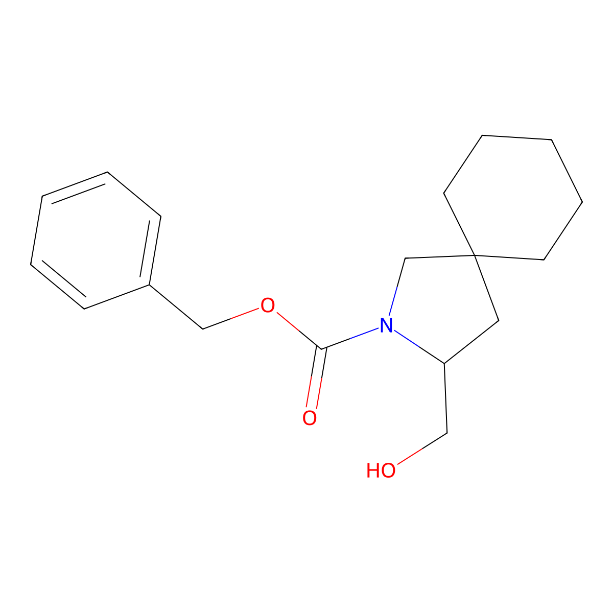 Benzyl 3-(hydroxymethyl)-2-azaspiro[4.5]decane-2-carboxylate molecular structure, CAS 2680886-81-9