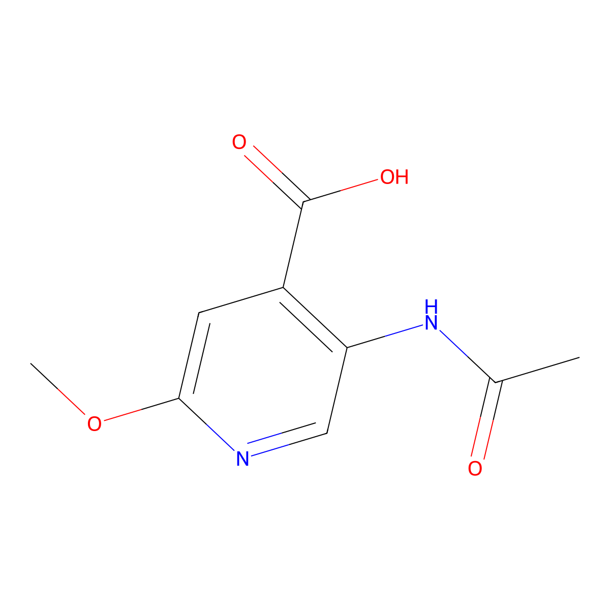 5-Acetamido-2-methoxypyridine-4-carboxylic acid molecular structure, CAS 2680886-88-6