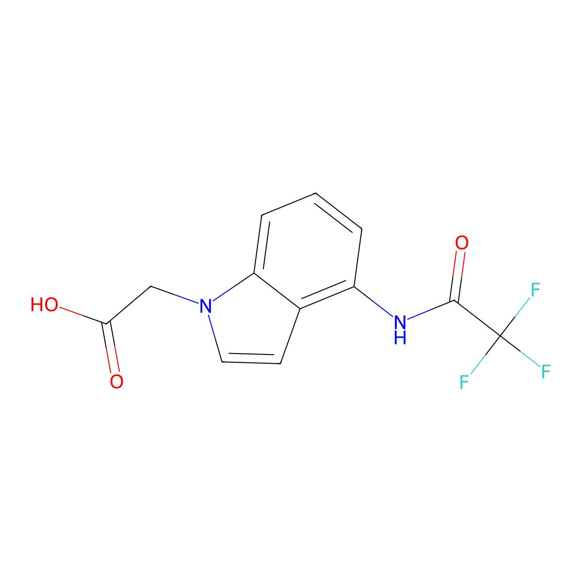 2-[4-(2,2,2-trifluoroacetamido)-1H-indol-1-yl]acetic acid molecular structure, CAS 2680886-93-3