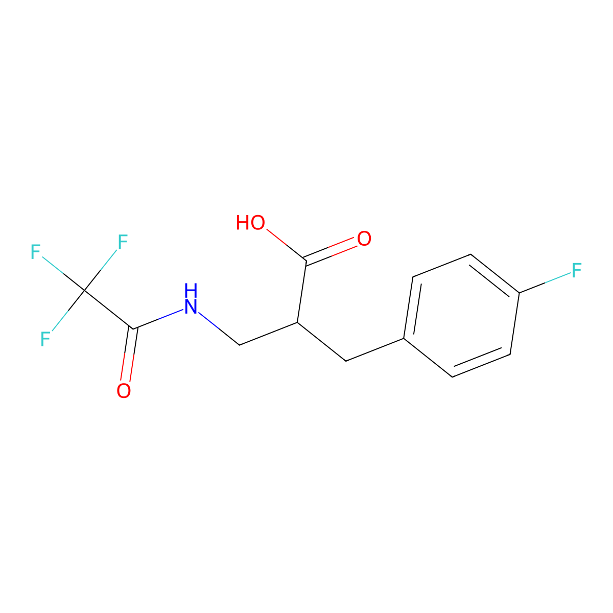 2-[(4-Fluorophenyl)methyl]-3-(2,2,2-trifluoroacetamido)propanoic acid molecular structure, CAS 2680886-95-5