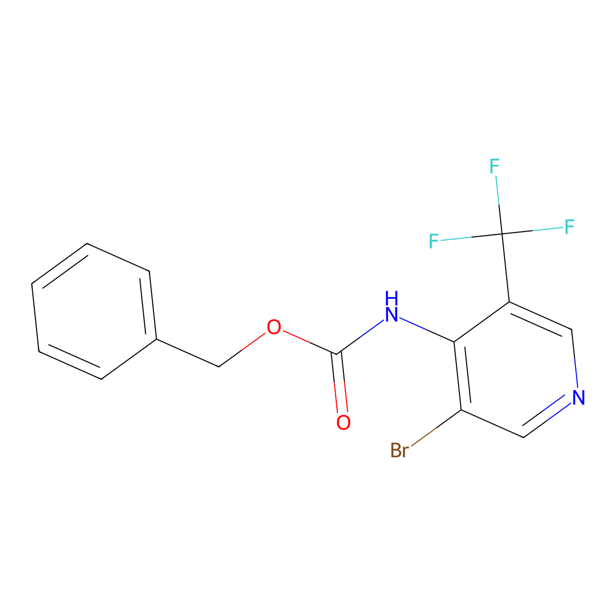 benzyl N-[3-bromo-5-(trifluoromethyl)pyridin-4-yl]carbamate molecular structure, CAS 2680886-97-7