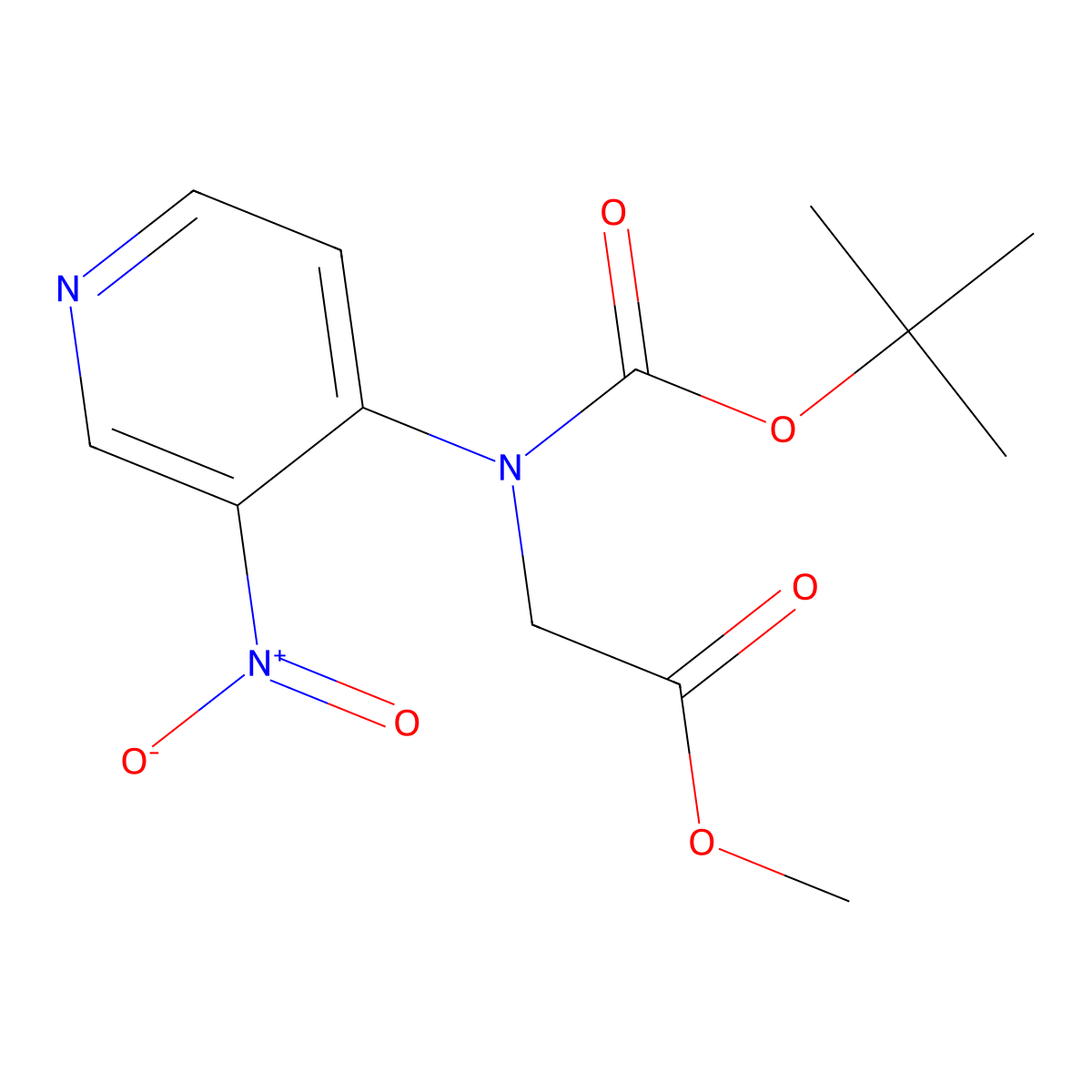 Methyl 2-{[(tert-butoxy)carbonyl](3-nitropyridin-4-yl)amino}acetate molecular structure, CAS 2680886-99-9