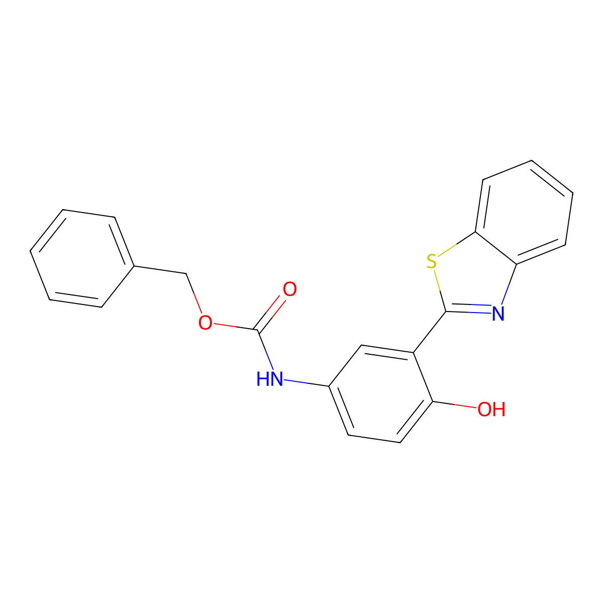 benzyl N-[3-(1,3-benzothiazol-2-yl)-4-hydroxyphenyl]carbamate molecular structure, CAS 2680887-00-5