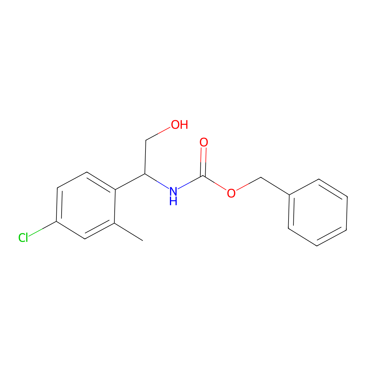 benzyl N-[1-(4-chloro-2-methylphenyl)-2-hydroxyethyl]carbamate molecular structure, CAS 2680887-03-8