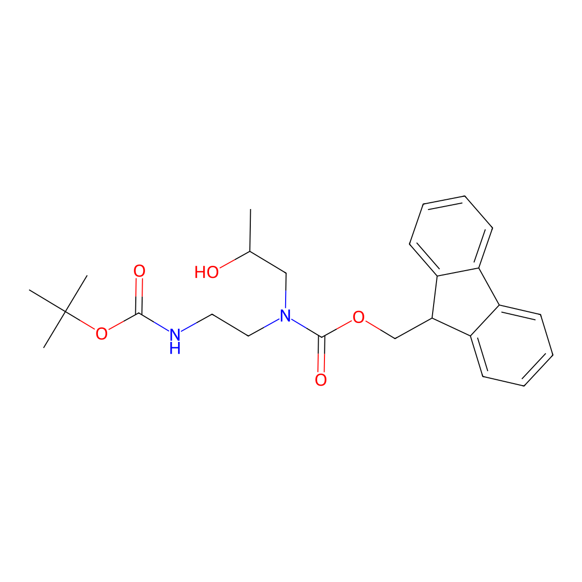 tert-butyl N-[2-({[(9H-fluoren-9-yl)methoxy]carbonyl}(2-hydroxypropyl)amino)ethyl]carbamate molecular structure, CAS 2680887-12-9
