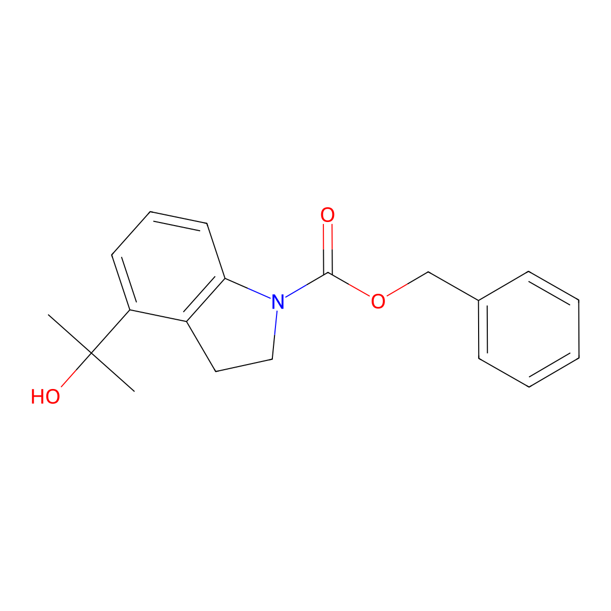 benzyl 4-(2-hydroxypropan-2-yl)-2,3-dihydro-1H-indole-1-carboxylate molecular structure, CAS 2680887-14-1