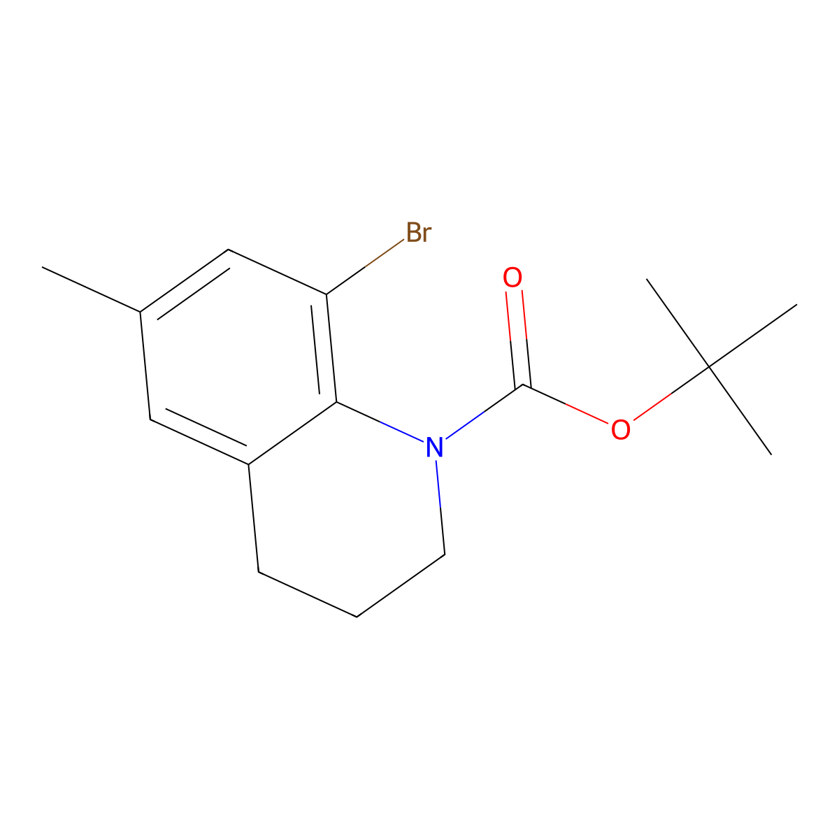 Tert-butyl 8-bromo-6-methyl-1,2,3,4-tetrahydroquinoline-1-carboxylate molecular structure, CAS 2680887-20-9