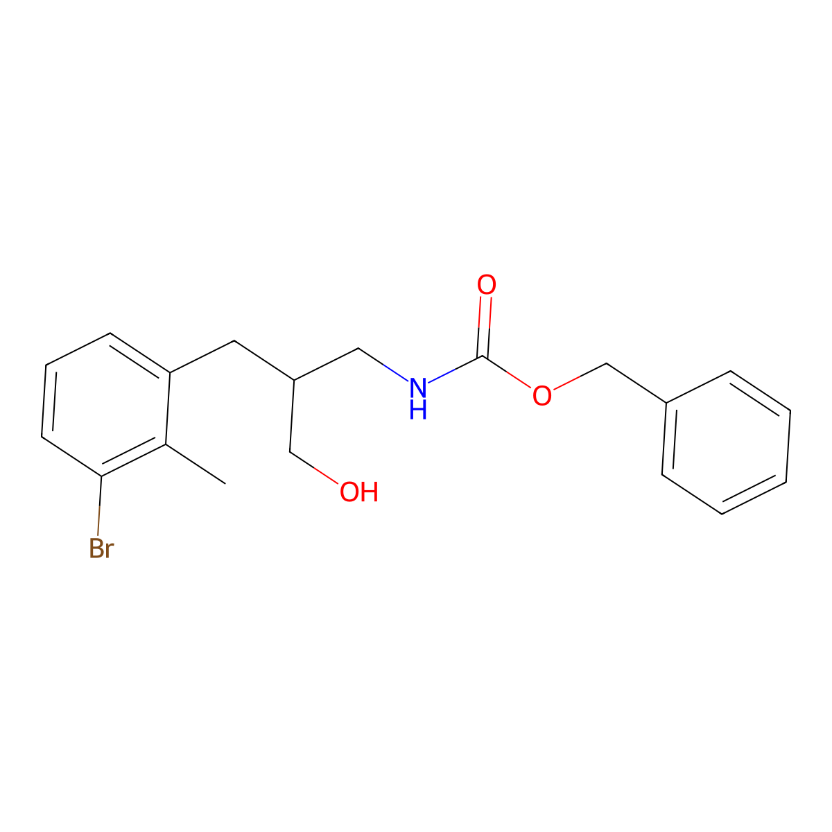 benzyl N-{2-[(3-bromo-2-methylphenyl)methyl]-3-hydroxypropyl}carbamate molecular structure, CAS 2680887-25-4