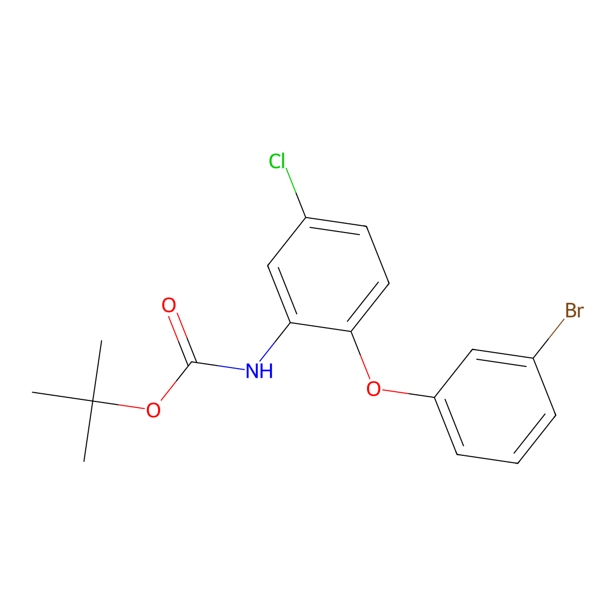 tert-butyl N-[2-(3-bromophenoxy)-5-chlorophenyl]carbamate molecular structure, CAS 2680887-27-6