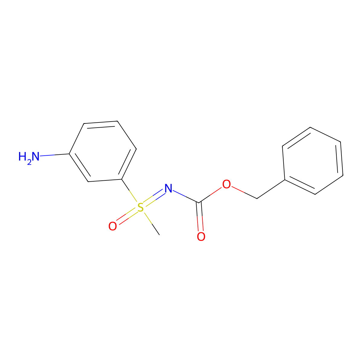benzyl N-[(3-aminophenyl)(methyl)oxo-lambda6-sulfanylidene]carbamate molecular structure, CAS 2680887-30-1