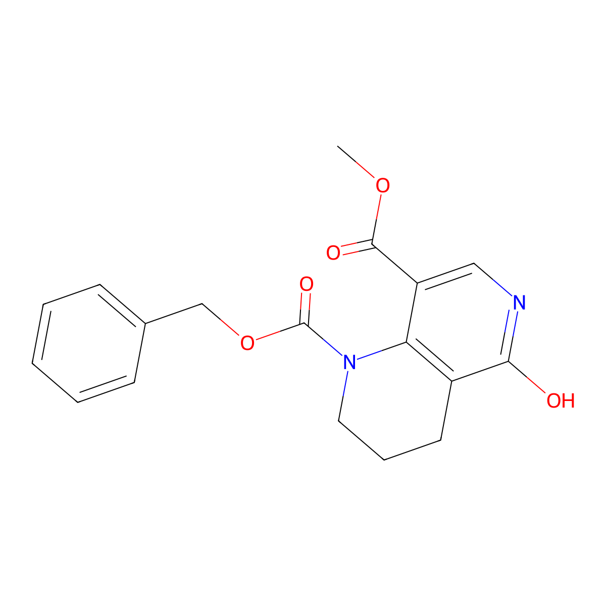 1-Benzyl 8-methyl 5-hydroxy-1,2,3,4-tetrahydro-1,6-naphthyridine-1,8-dicarboxylate molecular structure, CAS 2680887-31-2