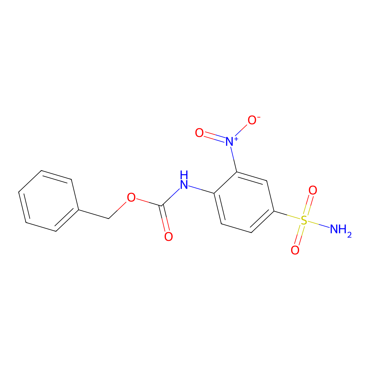 benzyl N-(2-nitro-4-sulfamoylphenyl)carbamate molecular structure, CAS 2680887-37-8