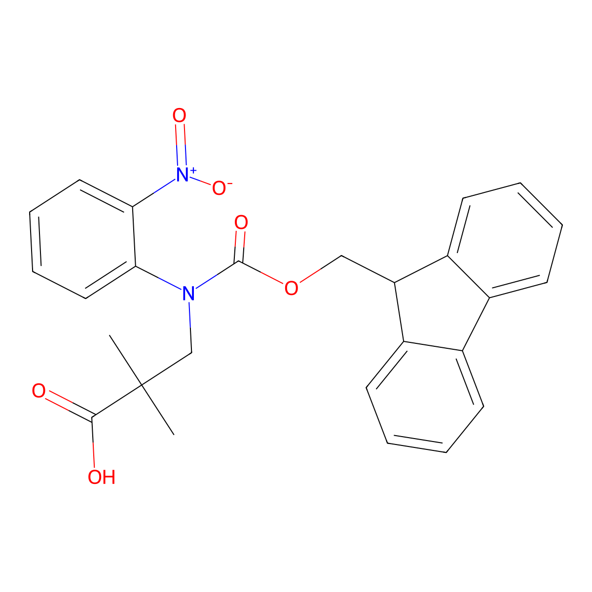 3-({[(9H-fluoren-9-yl)methoxy]carbonyl}(2-nitrophenyl)amino)-2,2-dimethylpropanoic acid molecular structure, CAS 2680887-41-4