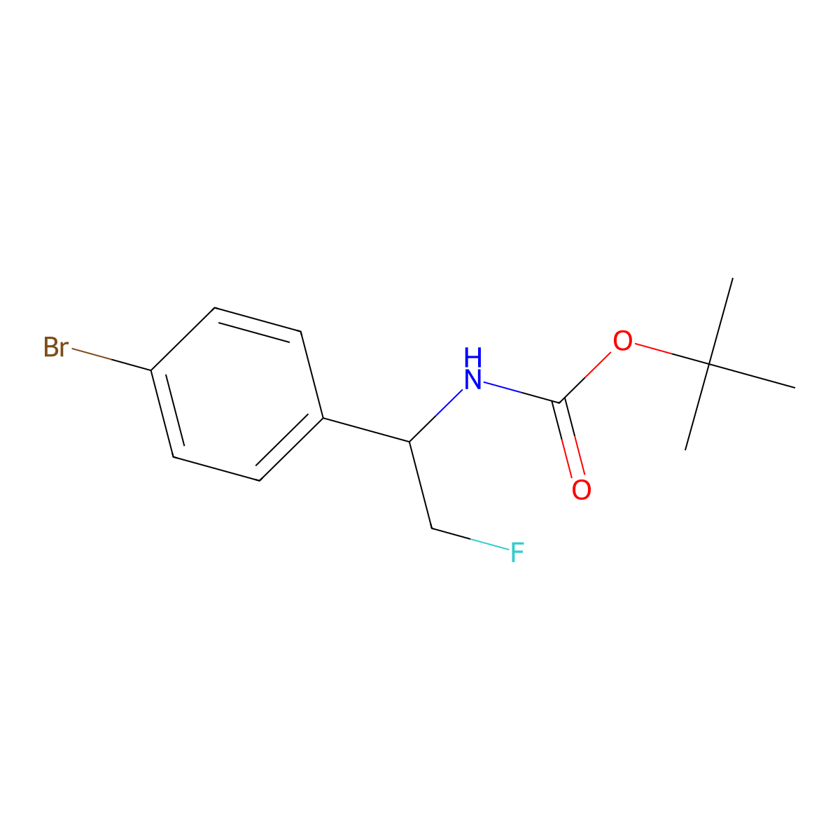 tert-butyl N-[1-(4-bromophenyl)-2-fluoroethyl]carbamate molecular structure, CAS 2680887-46-9