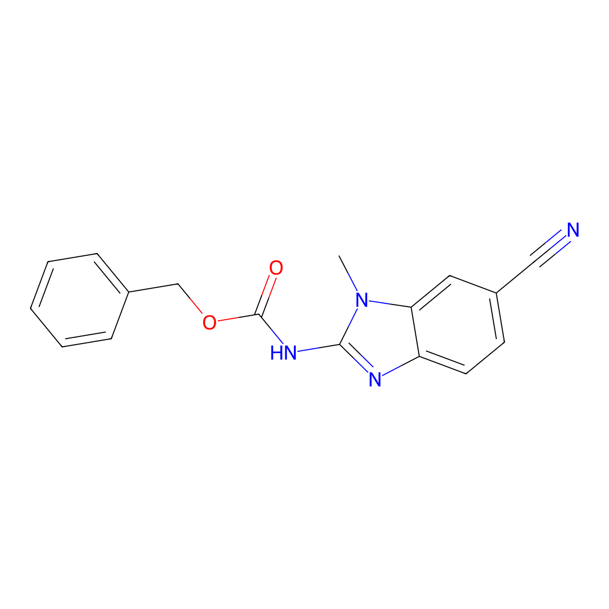 benzyl N-(6-cyano-1-methyl-1H-1,3-benzodiazol-2-yl)carbamate molecular structure, CAS 2680887-48-1